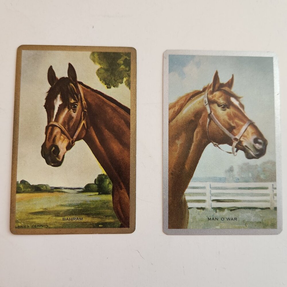 Vintage Card Swap Cards Race Horses Man O'War and Bahram *AS IS